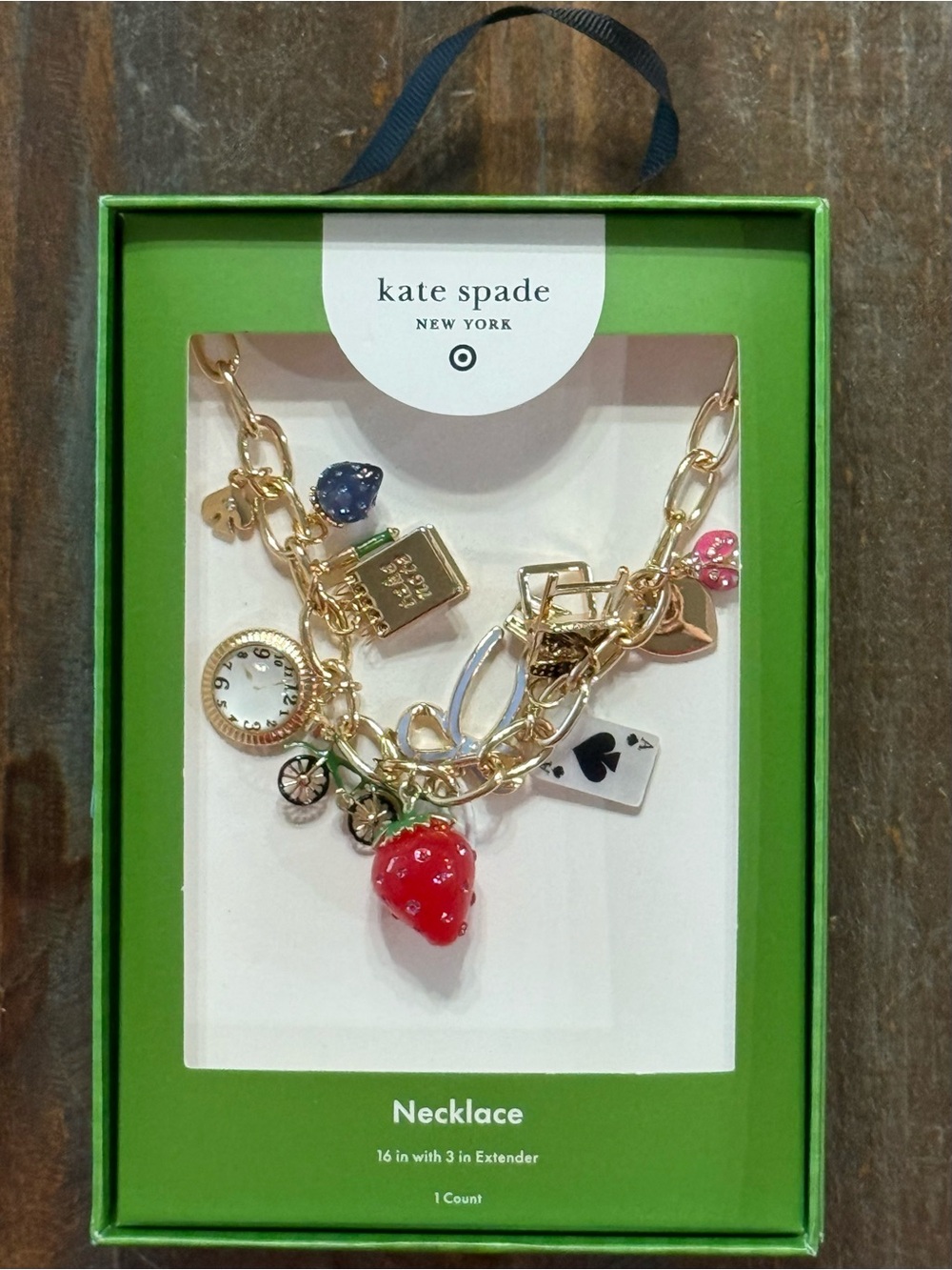 kate spade x Target Limited Edition Gold Chunky Charm Necklace New in Box